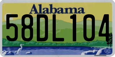 AL license plate 58DL104
