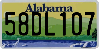 AL license plate 58DL107