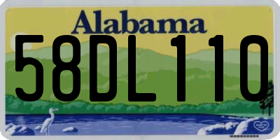 AL license plate 58DL110