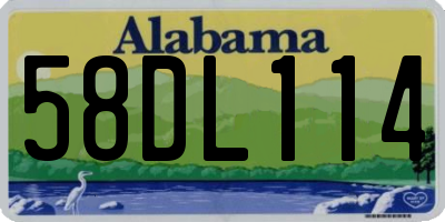 AL license plate 58DL114