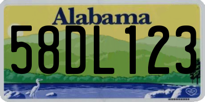 AL license plate 58DL123