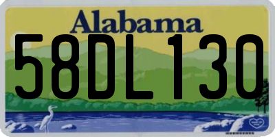 AL license plate 58DL130