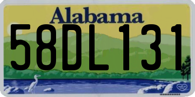 AL license plate 58DL131