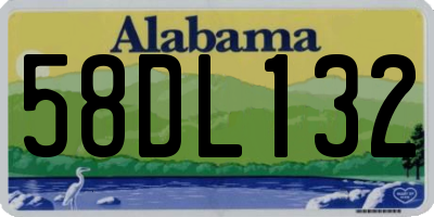 AL license plate 58DL132