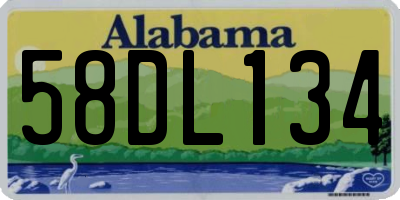 AL license plate 58DL134