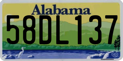 AL license plate 58DL137