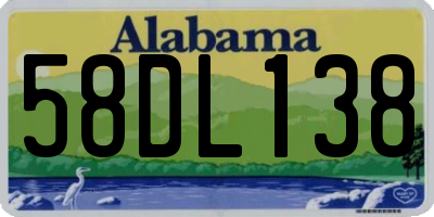 AL license plate 58DL138