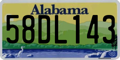 AL license plate 58DL143