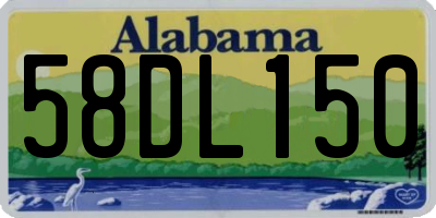 AL license plate 58DL150