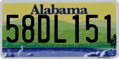 AL license plate 58DL151
