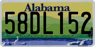 AL license plate 58DL152