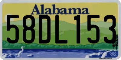 AL license plate 58DL153