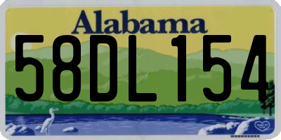 AL license plate 58DL154