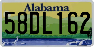 AL license plate 58DL162