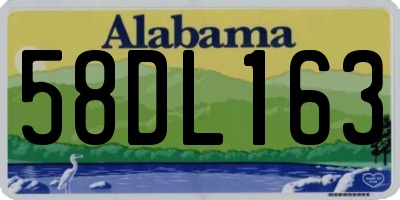 AL license plate 58DL163