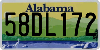 AL license plate 58DL172