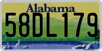 AL license plate 58DL179