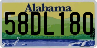 AL license plate 58DL180