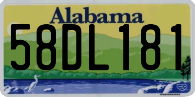 AL license plate 58DL181