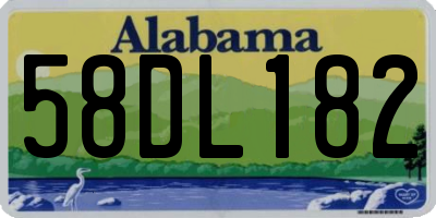 AL license plate 58DL182