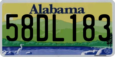 AL license plate 58DL183
