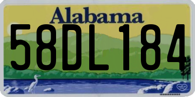 AL license plate 58DL184