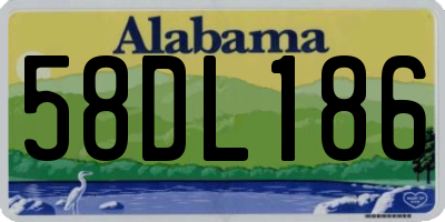 AL license plate 58DL186