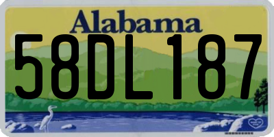 AL license plate 58DL187
