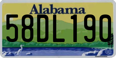 AL license plate 58DL190