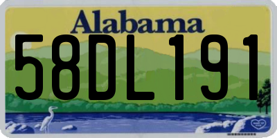 AL license plate 58DL191
