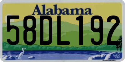 AL license plate 58DL192