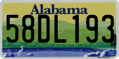 AL license plate 58DL193