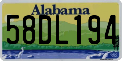 AL license plate 58DL194