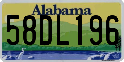 AL license plate 58DL196