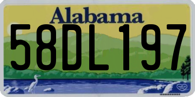 AL license plate 58DL197