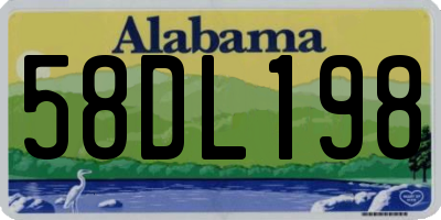 AL license plate 58DL198
