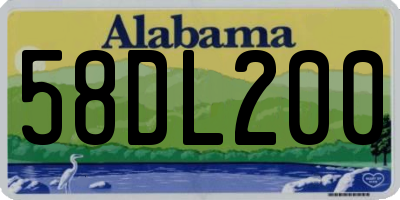 AL license plate 58DL200