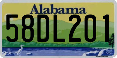 AL license plate 58DL201