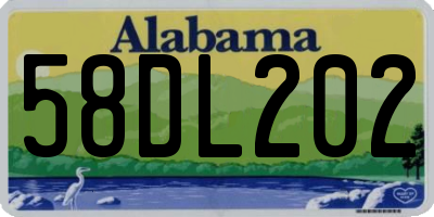 AL license plate 58DL202