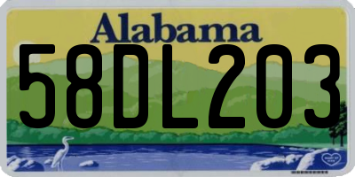 AL license plate 58DL203