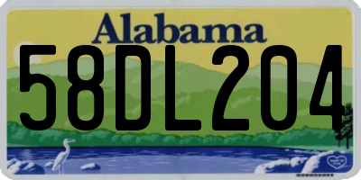 AL license plate 58DL204