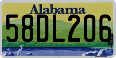 AL license plate 58DL206