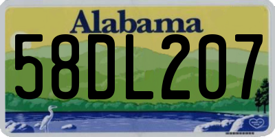 AL license plate 58DL207