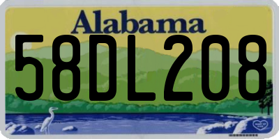 AL license plate 58DL208