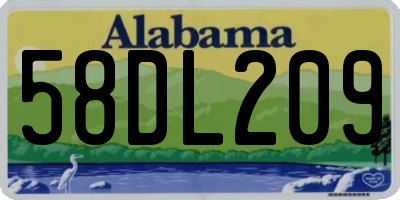 AL license plate 58DL209
