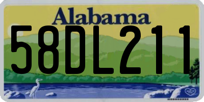 AL license plate 58DL211
