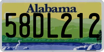 AL license plate 58DL212