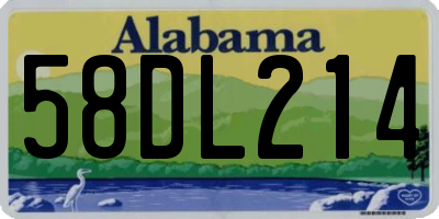 AL license plate 58DL214