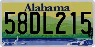 AL license plate 58DL215
