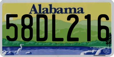 AL license plate 58DL216